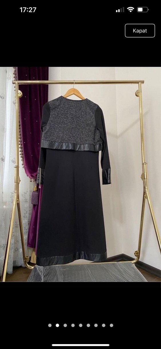 Kemerli Siyah Uzun Kadın trençkot - Görsel 2