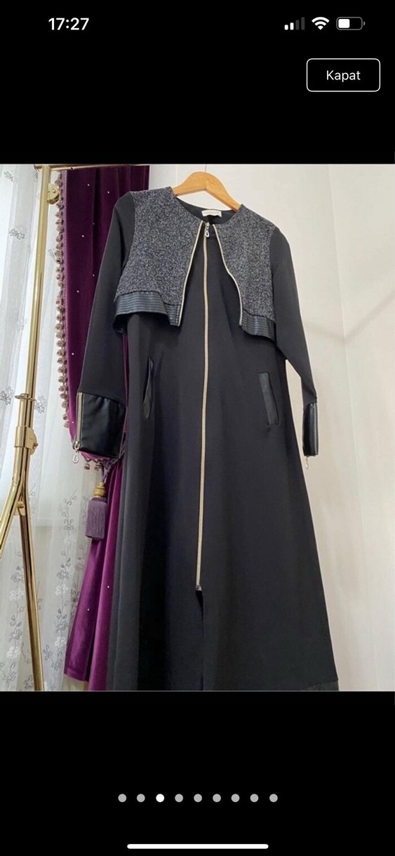 Kemerli Siyah Uzun Kadın trençkot - Görsel 3