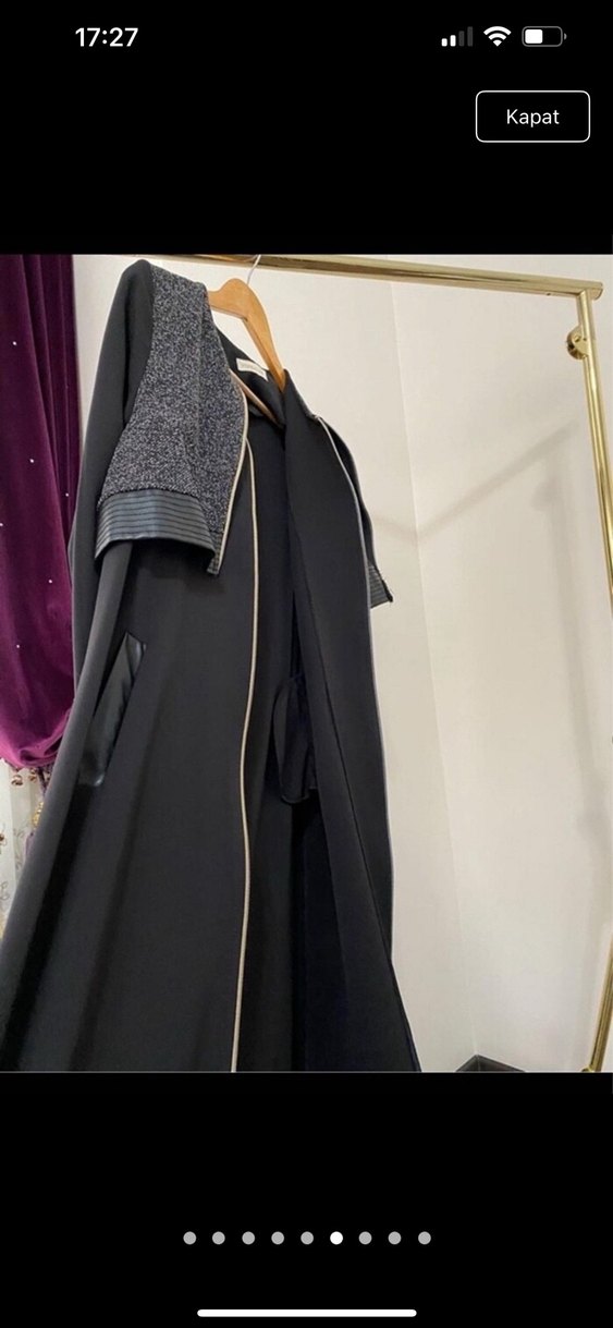 Kemerli Siyah Uzun Kadın trençkot - Görsel 4