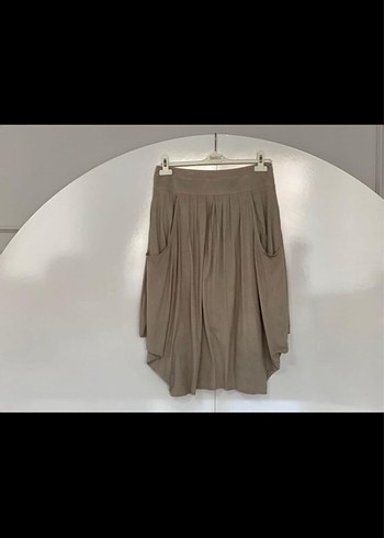 Bej Süet Mini Salaş Etek - Görsel 2