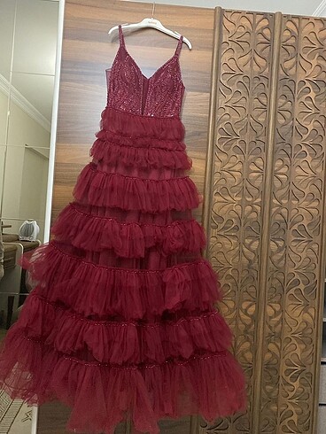 38 Beden Bordo abiye