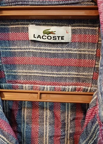 l Beden çeşitli Renk ORJINAL LACOSTE FRANCE Çizgili Ve Renkli Erkek Keten Gömlek