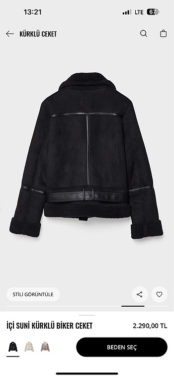 l Beden siyah Renk Stradivarius biker ceket L beden