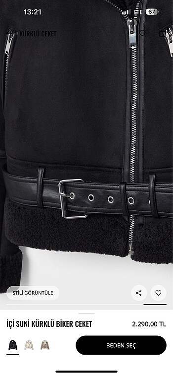 l Beden Stradivarius biker ceket L beden