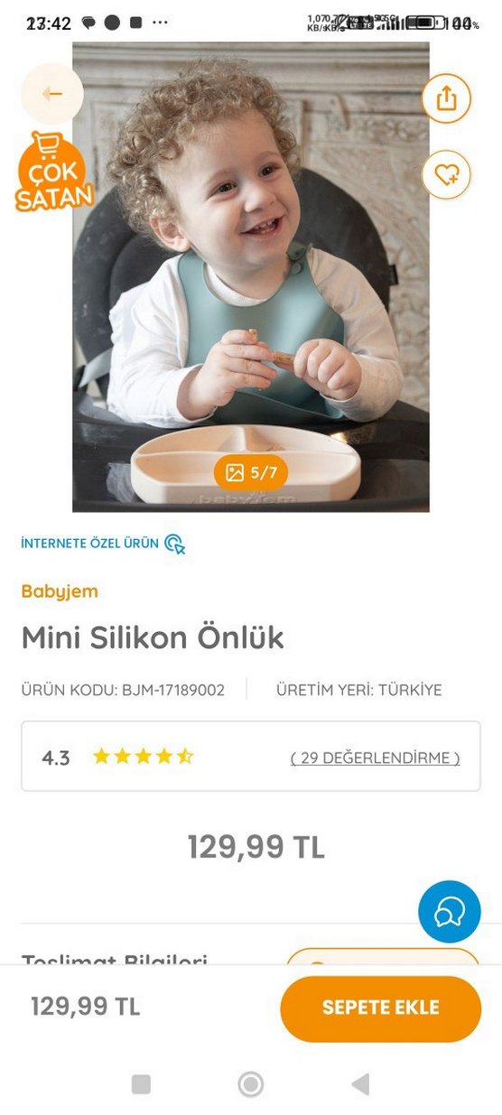 Turkuaz Silikon Bebek Önlüğü - Görsel 3