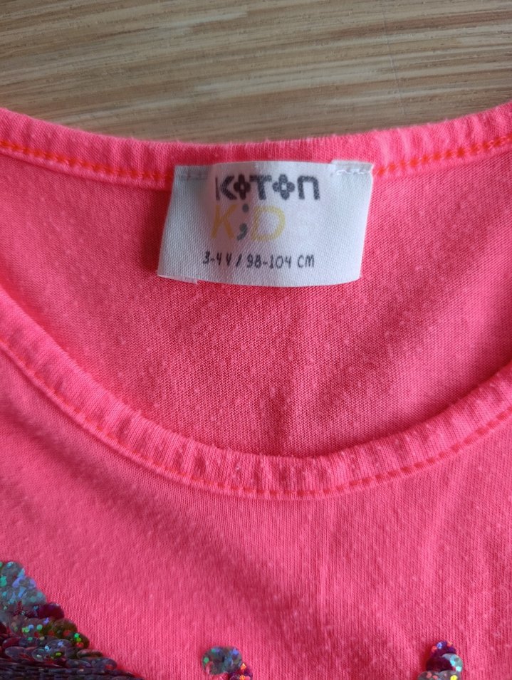 Kız Çocuk Pullu Kelebek Desenli Pembe Atlet - Görsel 2