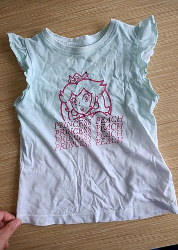 Kolsuz Baskılı Turkuaz Kız Çocuk Tişörtü - Görsel 2