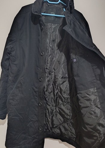 Siyah Düğmeli Erkek Midi Ceket - Görsel 4