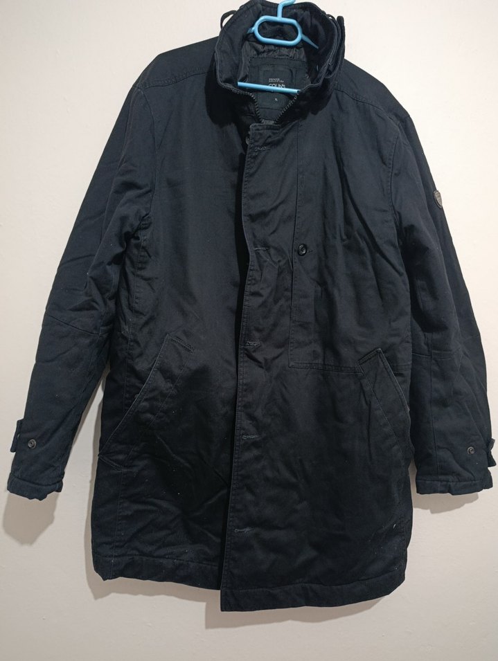 Siyah Düğmeli Erkek Midi Ceket - Görsel 2