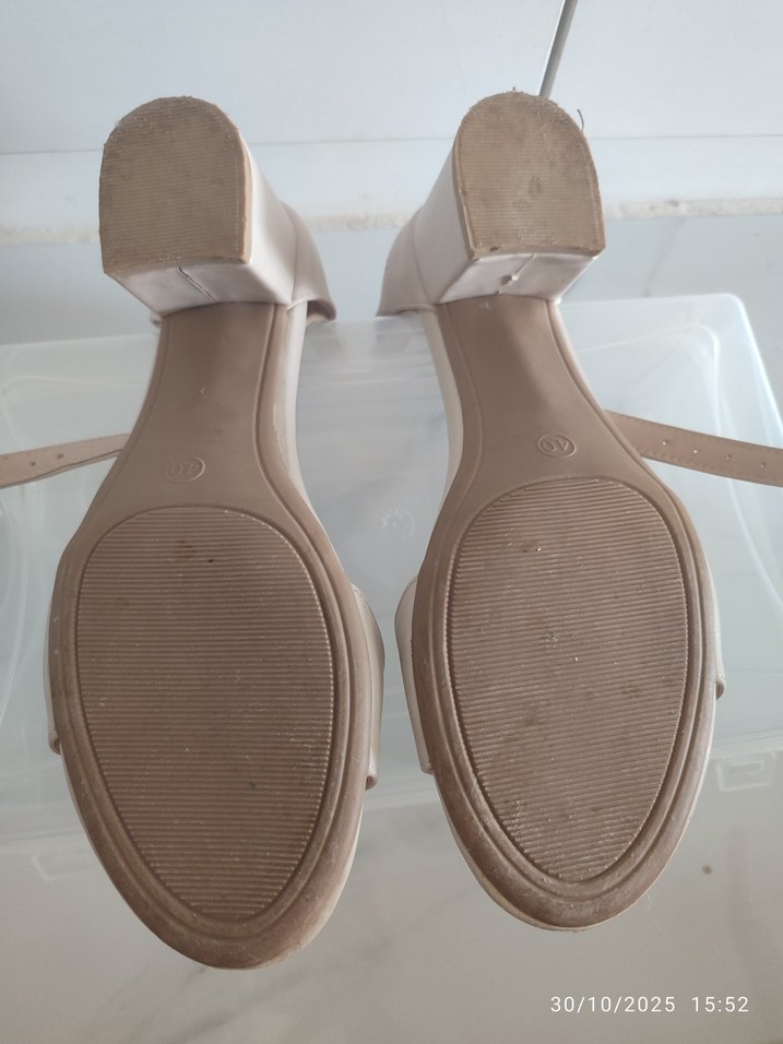 Bej Tokalı Kadın Topuklu Ayakkabı - Görsel 4