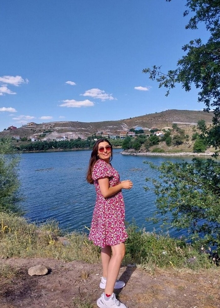 L beden çiçekli elbise - Görsel 3