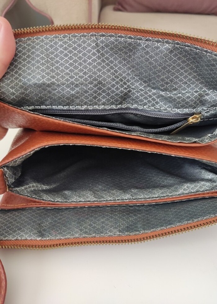 Taba renk Michael Kors kol çantası  - Görsel 4