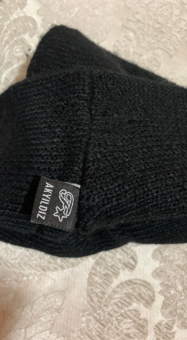 Siyah Örgü Kadın Bere - Görsel 4