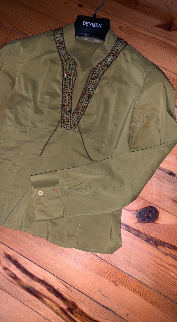 Boncuk Nakışlı Kadın Bluz Adil Işık M - Görsel 3