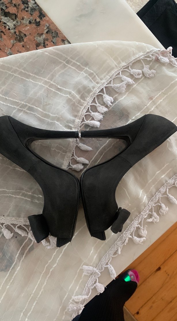 Antrasit Süet Fiyonklu38 no platform Zara Stiletto - Görsel 3