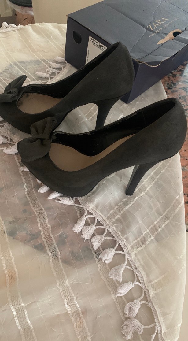 Antrasit Süet Fiyonklu38 no platform Zara Stiletto - Görsel 2