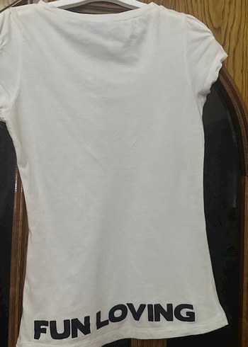 Kız Çocuk Beyaz Baskılı Kısa Kollu Tişört - Görsel 9