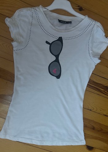 Kız Çocuk Beyaz Baskılı Kısa Kollu Tişört - Görsel 4