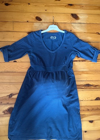 Mavi çizgili Hamile Elbisesi L - Görsel 9