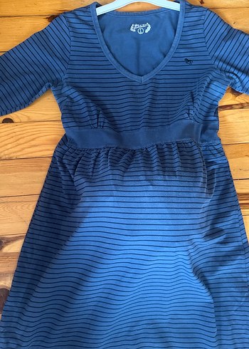 Mavi çizgili Hamile Elbisesi L - Görsel 10