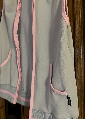 Kız Çocuk Gri Kapüşonlu Fermuarlı Yelek - Görsel 10