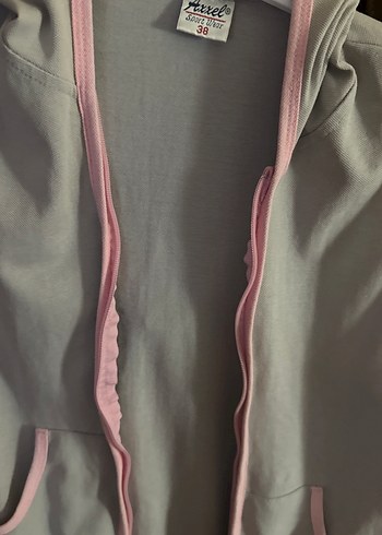 Kız Çocuk Gri Kapüşonlu Fermuarlı Yelek - Görsel 11