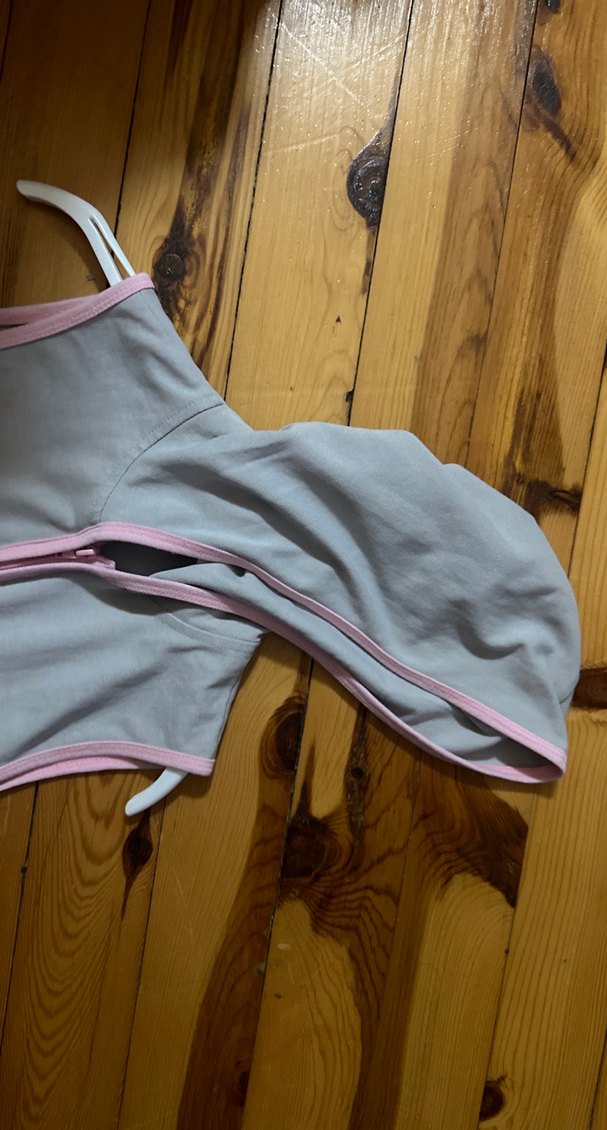 Kız Çocuk Gri Kapüşonlu Fermuarlı Yelek - Görsel 5