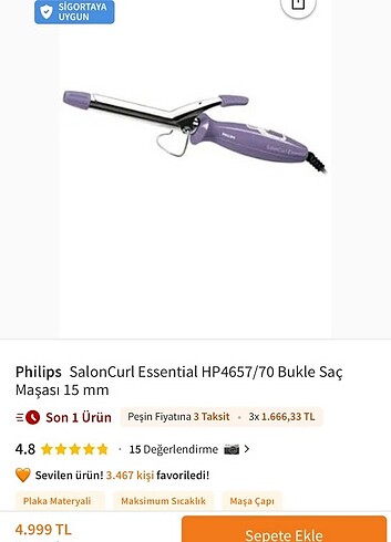 Philips bukle sac maşası 