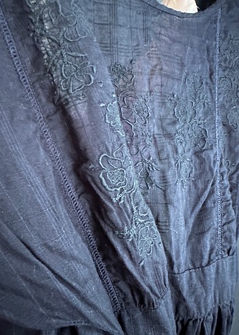 Siyah Nakışlı Gotik Kadın Elbisesi - Görsel 4