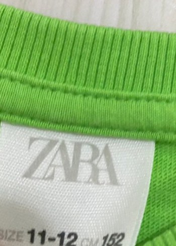 11-12 yaş zara marka Yeşil Kısa Kollu Crop Top - Görsel 3