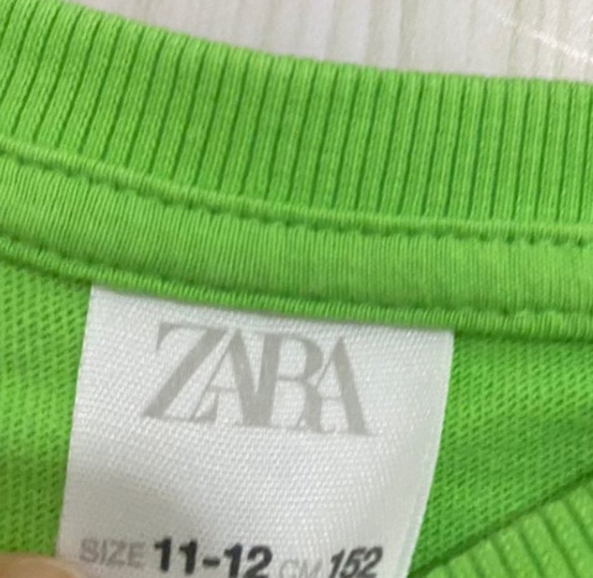 11-12 yaş zara marka Yeşil Kısa Kollu Crop Top - Görsel 3