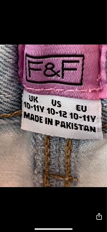 10 Yaş Beden 10-11 yaş f&f marka