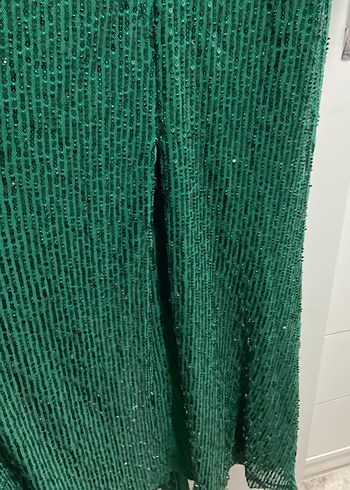 Uzun Yeşil Abiye Elbise - Görsel 5