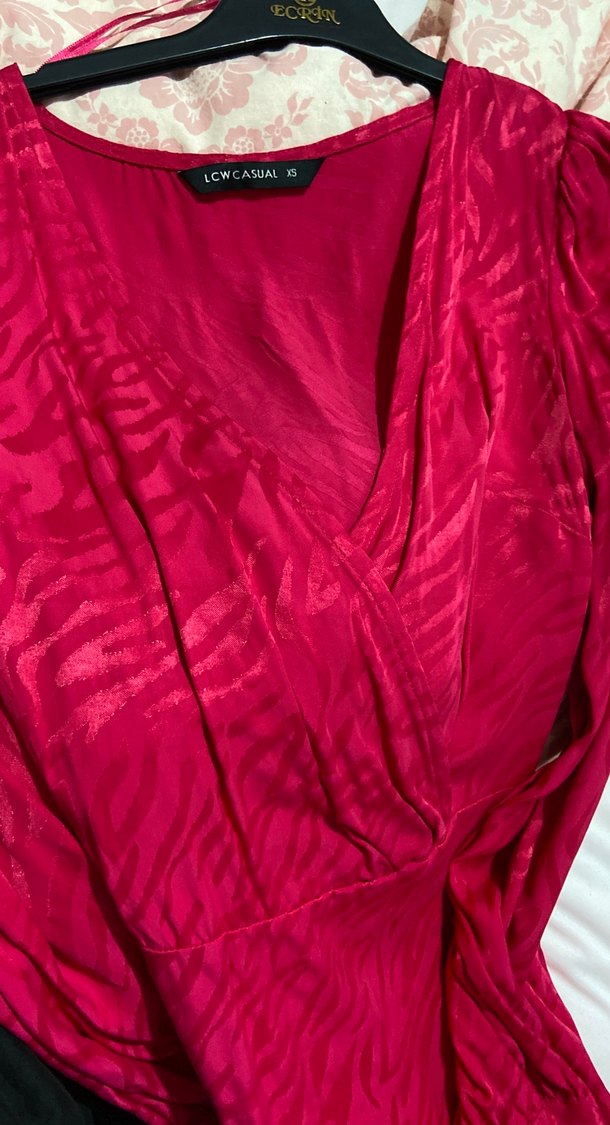 Parlak Uzun Kollu Kadın Elbise - Görsel 3