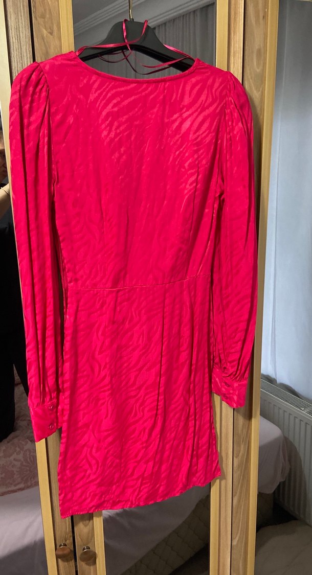 Parlak Uzun Kollu Kadın Elbise - Görsel 2