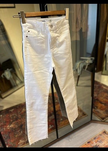 Zara straight beyaz Kot Pantolon