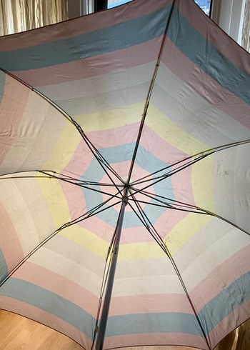 Pastel Renkli Pileli Kadın Şemsiye - Görsel 5