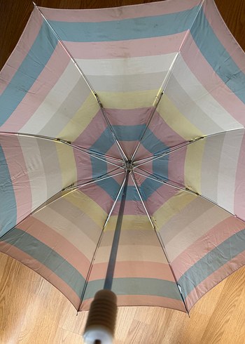 Pastel Renkli Pileli Kadın Şemsiye - Görsel 3