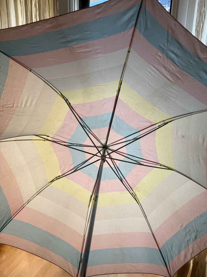 Pastel Renkli Pileli Kadın Şemsiye - Görsel 5