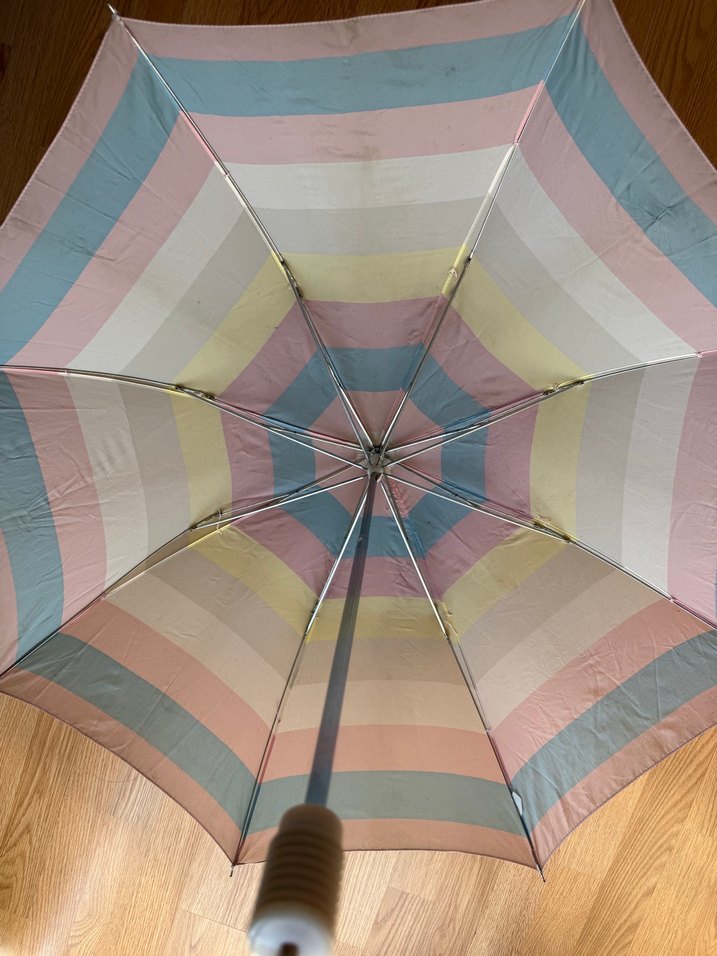 Pastel Renkli Pileli Kadın Şemsiye - Görsel 3