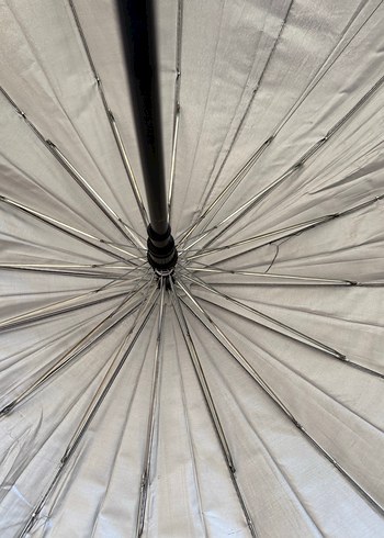 Koyu Mavi Pilili Kadın Şemsiye - Görsel 3