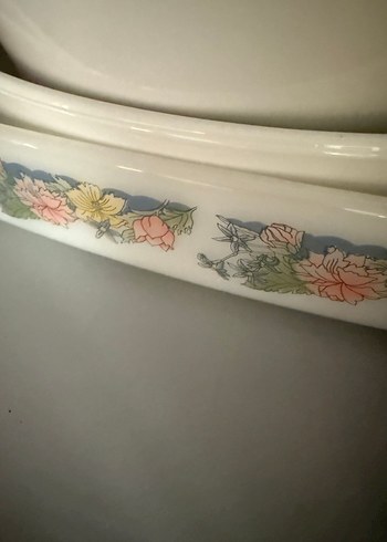 Paşabahçe Çiçek Desenli Beyaz Saklama Kapları