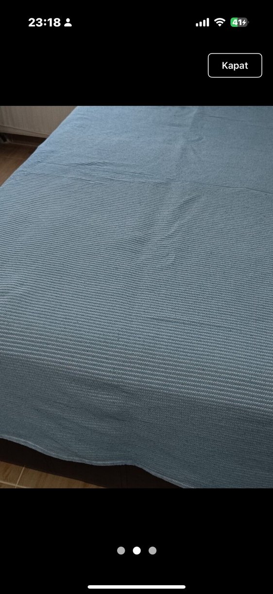 Mavi Düz Yatak Örtüsü - Görsel 2