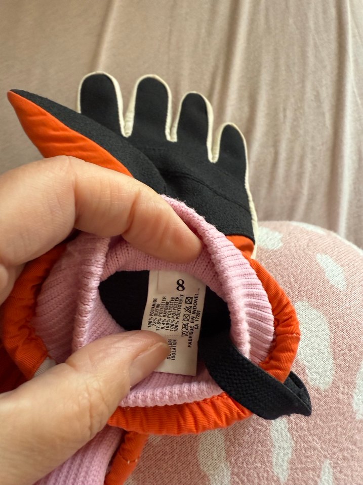 Renkli Kız Çocuk Eldiveni Velcro Bağlamalı kar eldıvenı - Görsel 3