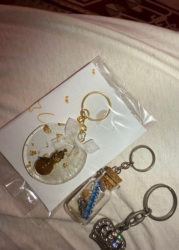 Parlak Altın Püsküllü Bohem Anahtarlık - Görsel 2