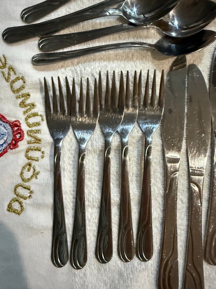 Gri Paslanmaz Çelik Çatal Kaşık Bıçak Seti - Görsel 4