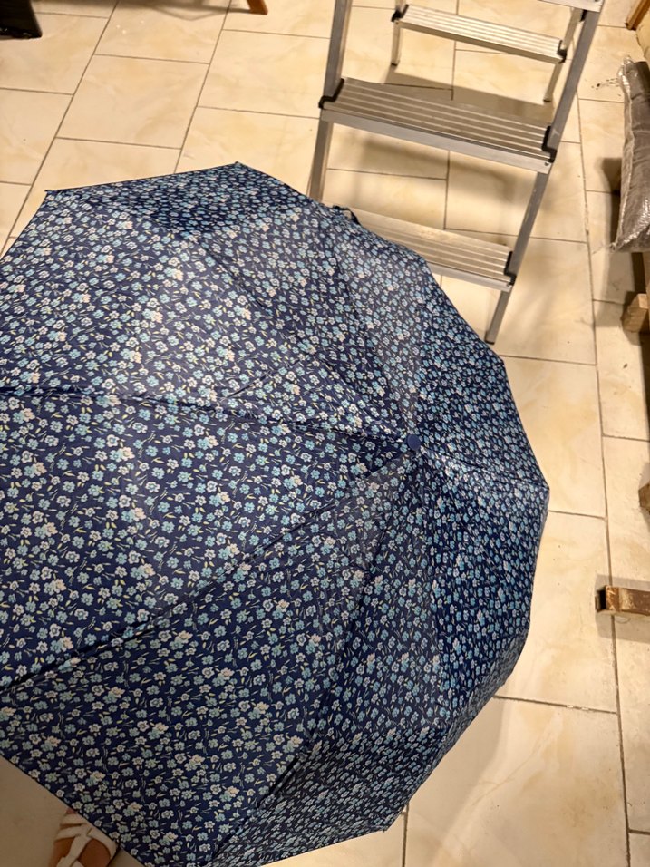 Kadın Lacivert Pilili Bohem Şemsiye - Görsel 2