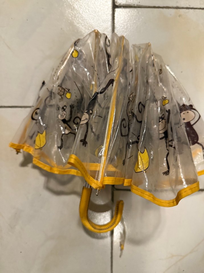 Sarı Çerçeveli Şeffaf Kadın Şemsiye - Görsel 4