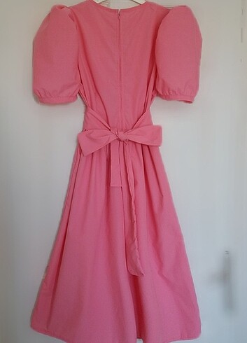 Killstar Balon Kollu Pembe Vintage Elbise