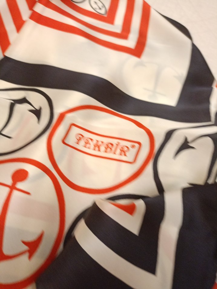 Kadın Çok Renkli İpek eşarp - Görsel 3